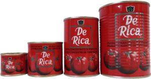 Derica Tinned Tomato products ready for export from Nigeria by Renamy Global Resources