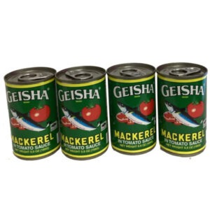 Cans of Geisha Mackerel ready for export from Nigeria to international importers, wholesalers, distributors, and retailers.