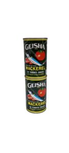 Cans of Geisha Mackerel ready for export from Nigeria to international importers, wholesalers, distributors, and retailers.