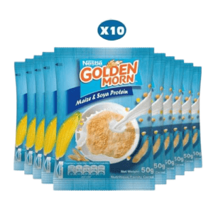 Golden Morn cereal served in a bowl with milk for a healthy and nutritious breakfast.