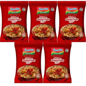 Cooking Indomie Pepper Soup Noodles in pot with pepper soup seasoning and boiling water