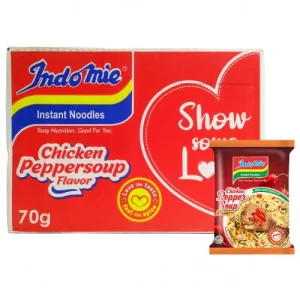 Cooking Indomie Pepper Soup Noodles in pot with pepper soup seasoning and boiling water