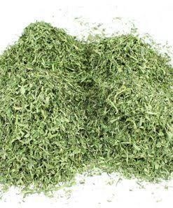 Dried green ukazi leaves harvested in Nigeria for wholesale supply and international export by Renamy Global Resources.